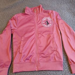 Baby Phat Womens Satin Pink Full Zip Jacket Size Small Embroidered